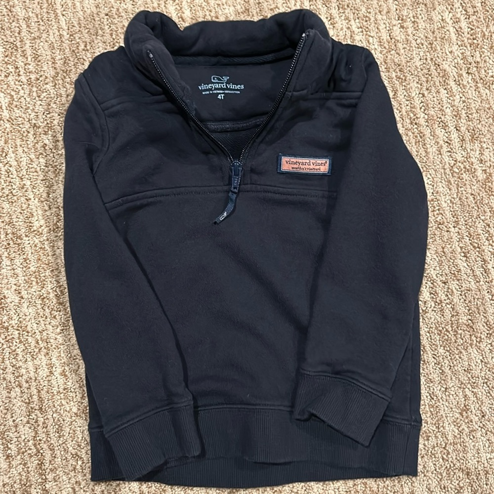 Vineyard vines navy kids quarter zip (size 4T)